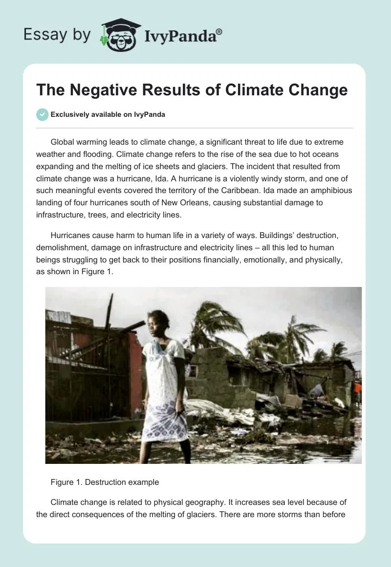 The Negative Results of Climate Change. Page 1