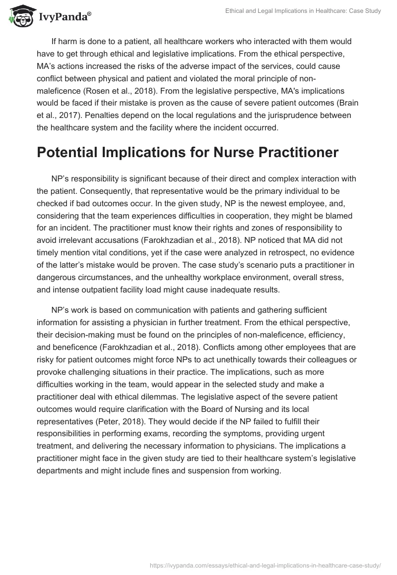 Ethical and Legal Implications in Healthcare: Case Study. Page 2