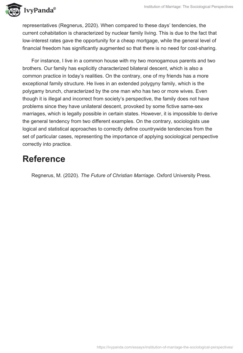 Institution of Marriage: The Sociological Perspectives. Page 2