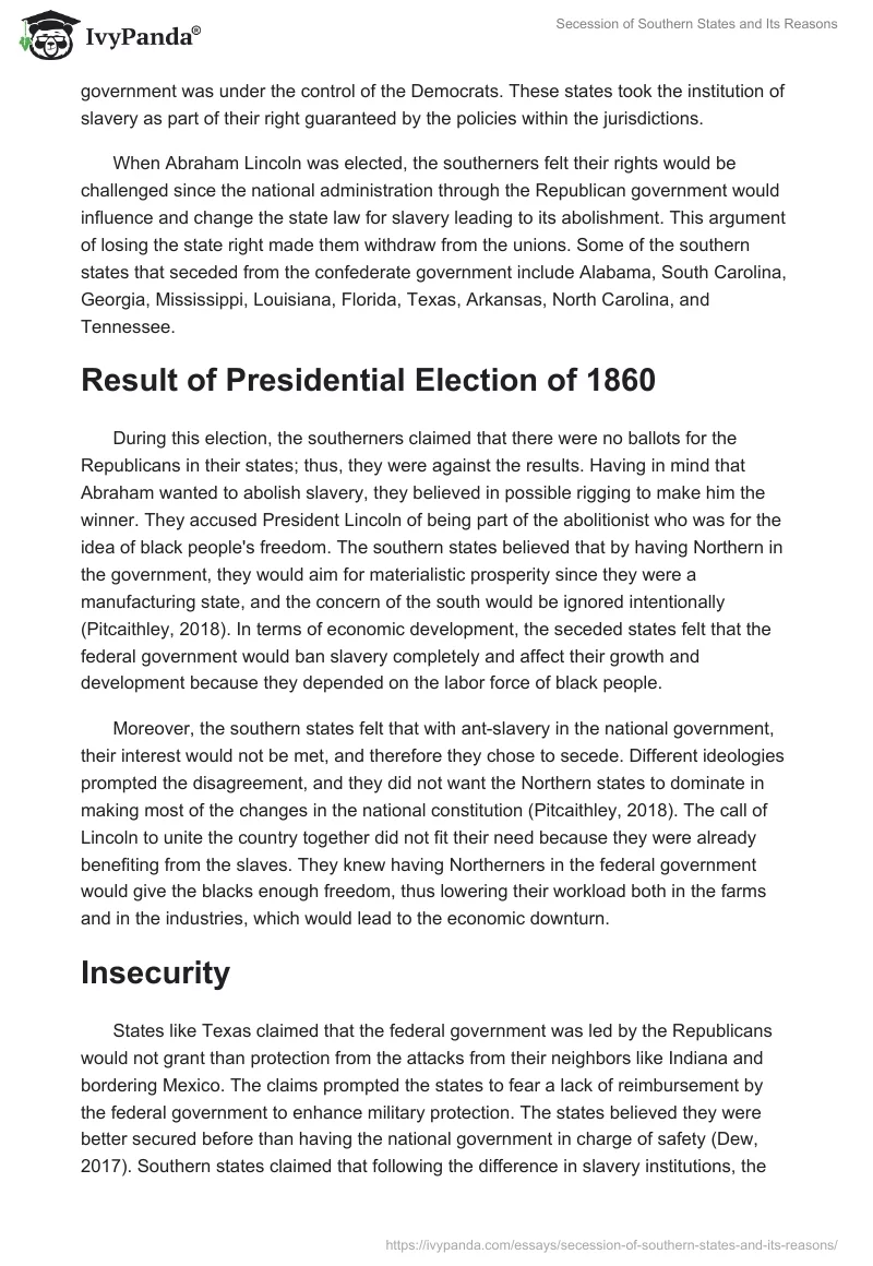 Secession of Southern States and Its Reasons. Page 2