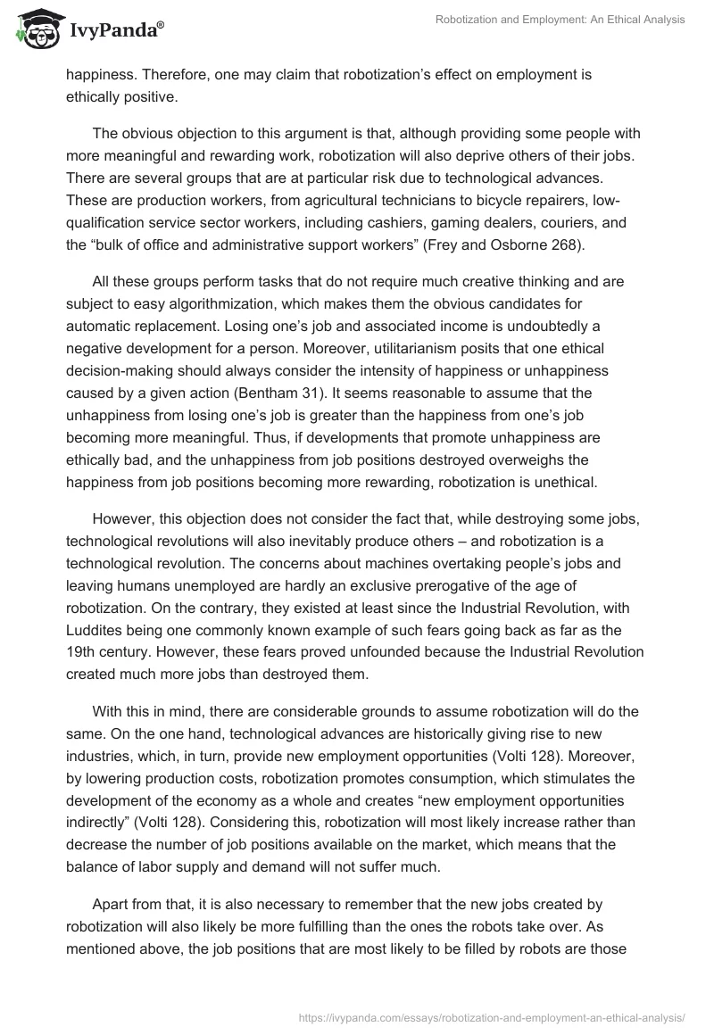Robotization and Employment: An Ethical Analysis. Page 2