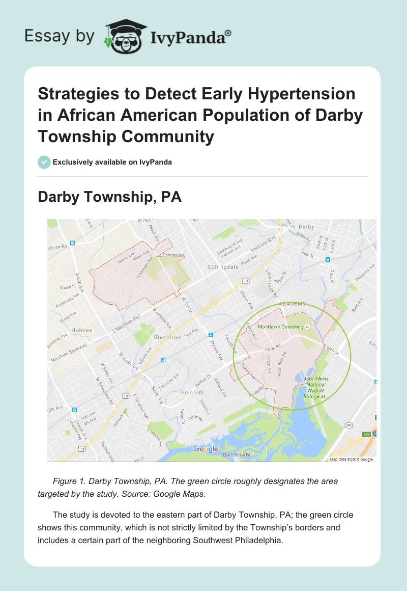 Strategies to Detect Early Hypertension in African American Population of Darby Township Community. Page 1