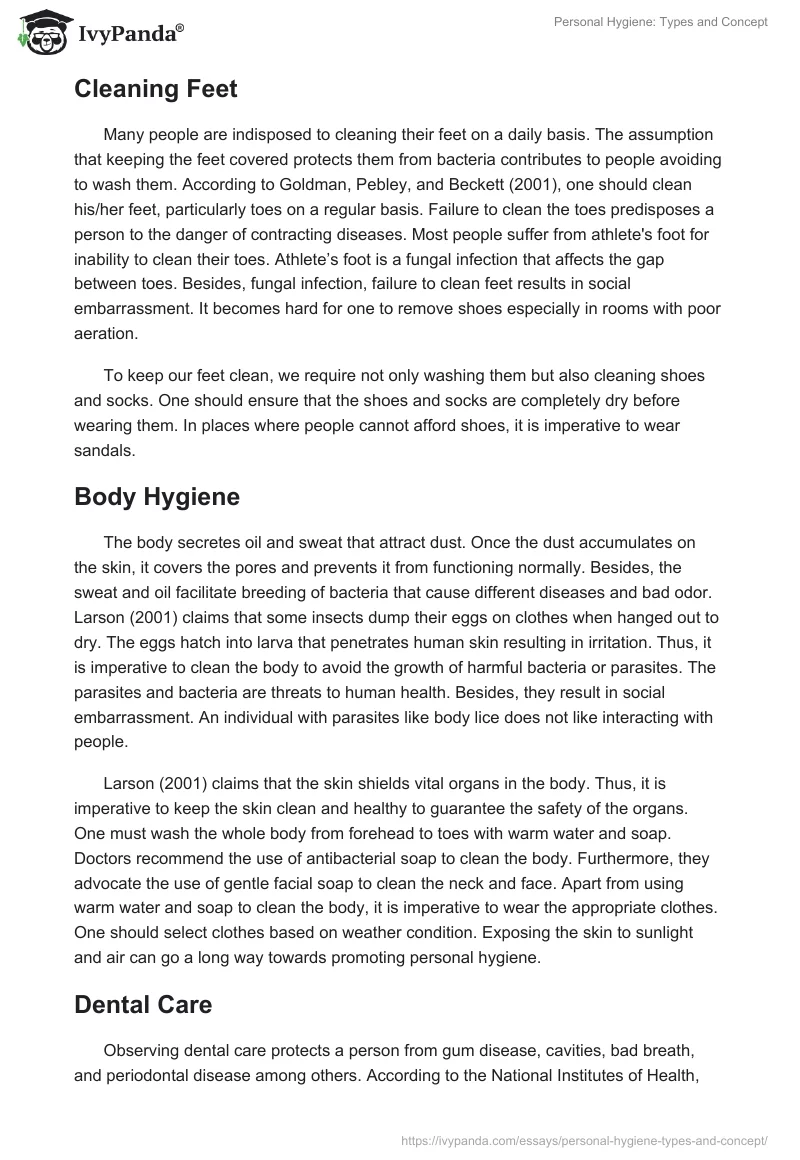 Personal Hygiene: Types and Concept. Page 3