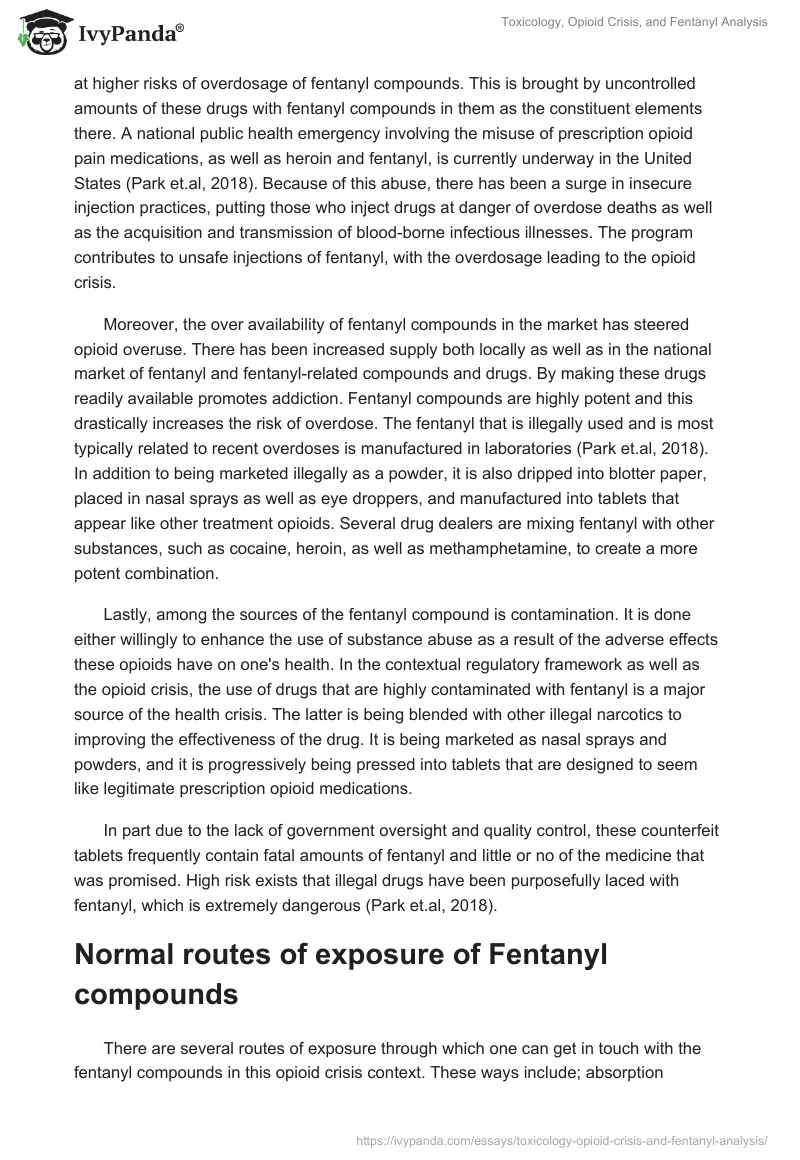 Toxicology, Opioid Crisis, and Fentanyl Analysis. Page 2