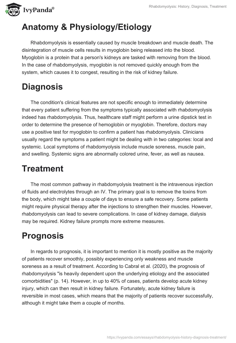 Rhabdomyolysis: History, Diagnosis, Treatment. Page 3