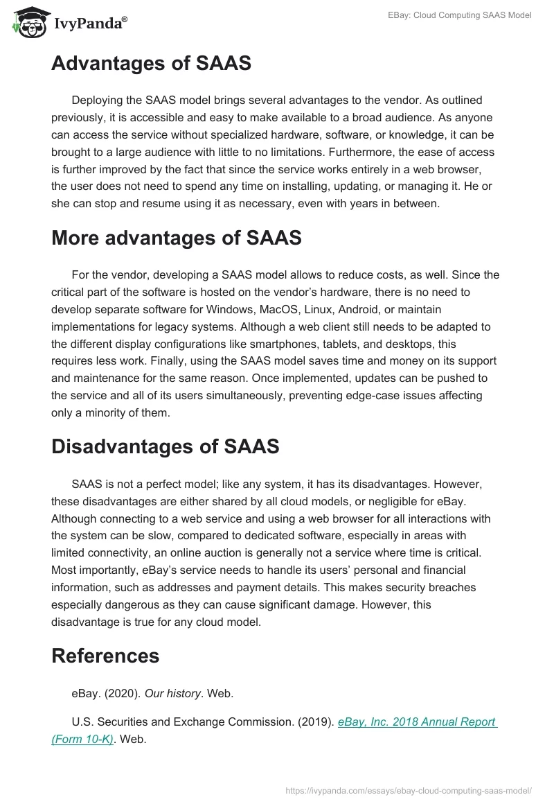 EBay: Cloud Computing SAAS Model. Page 2