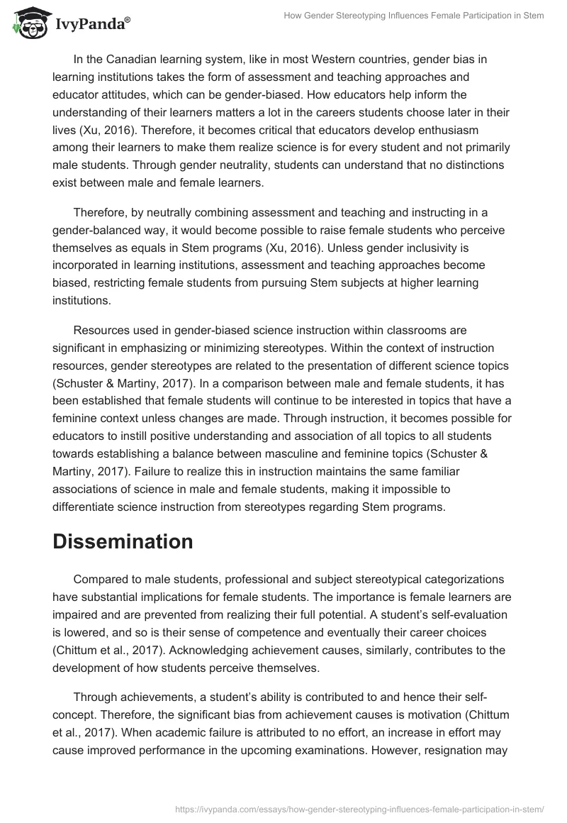 How Gender Stereotyping Influences Female Participation in Stem. Page 3