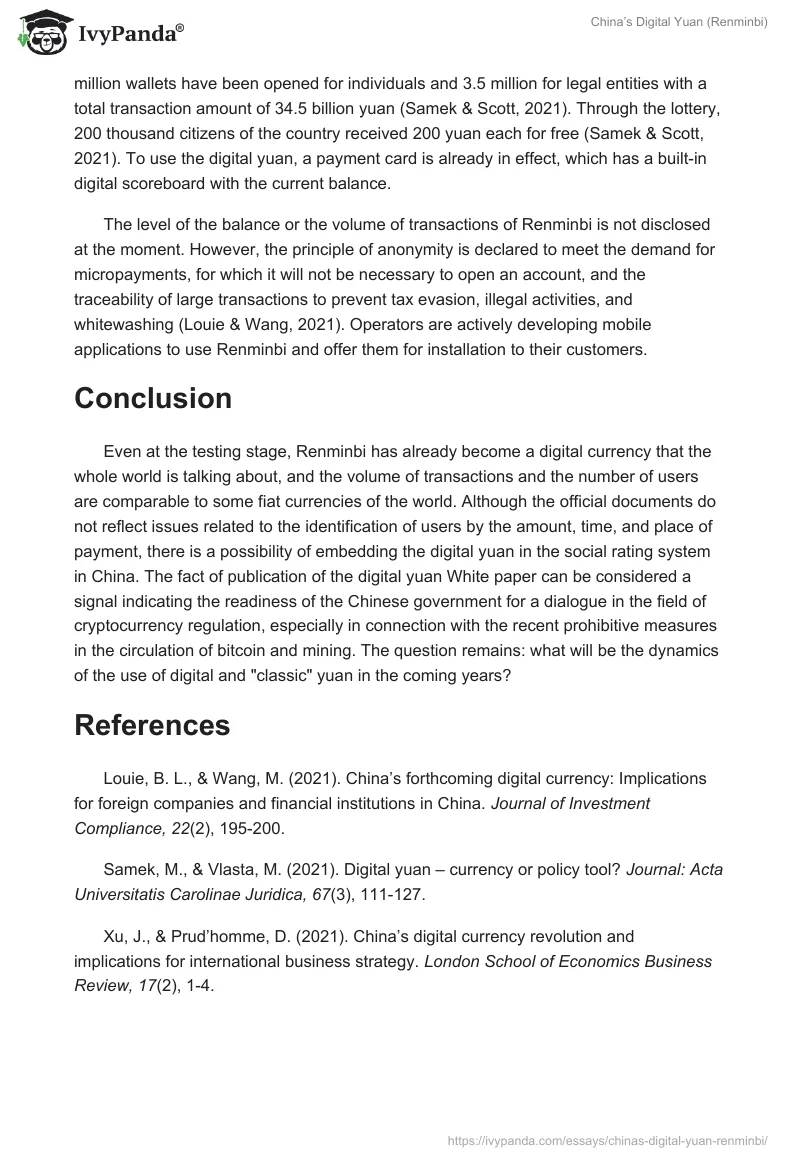 China’s Digital Yuan (Renminbi). Page 2