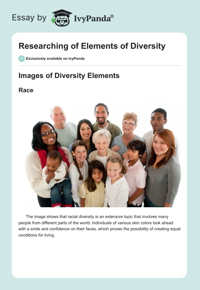 Researching of Elements of Diversity. Page 1