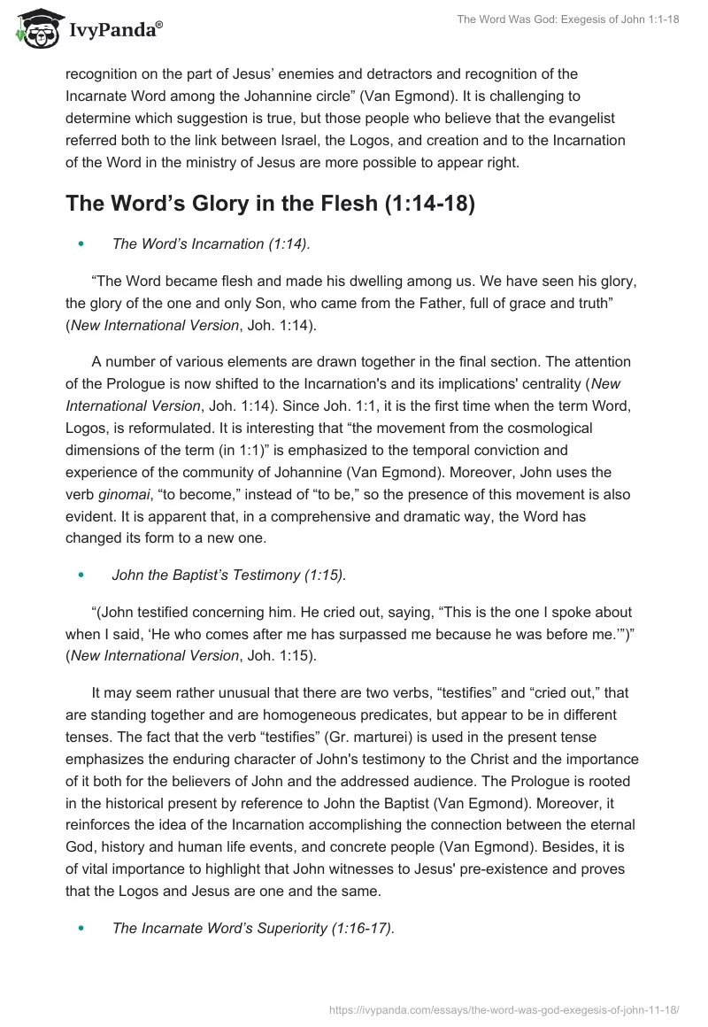 The Word Was God: Exegesis of John 1:1-18. Page 5