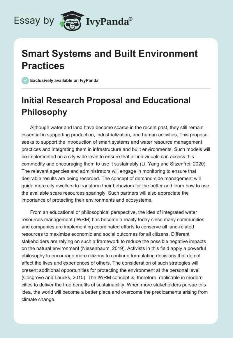 Smart Systems and Built Environment Practices. Page 1