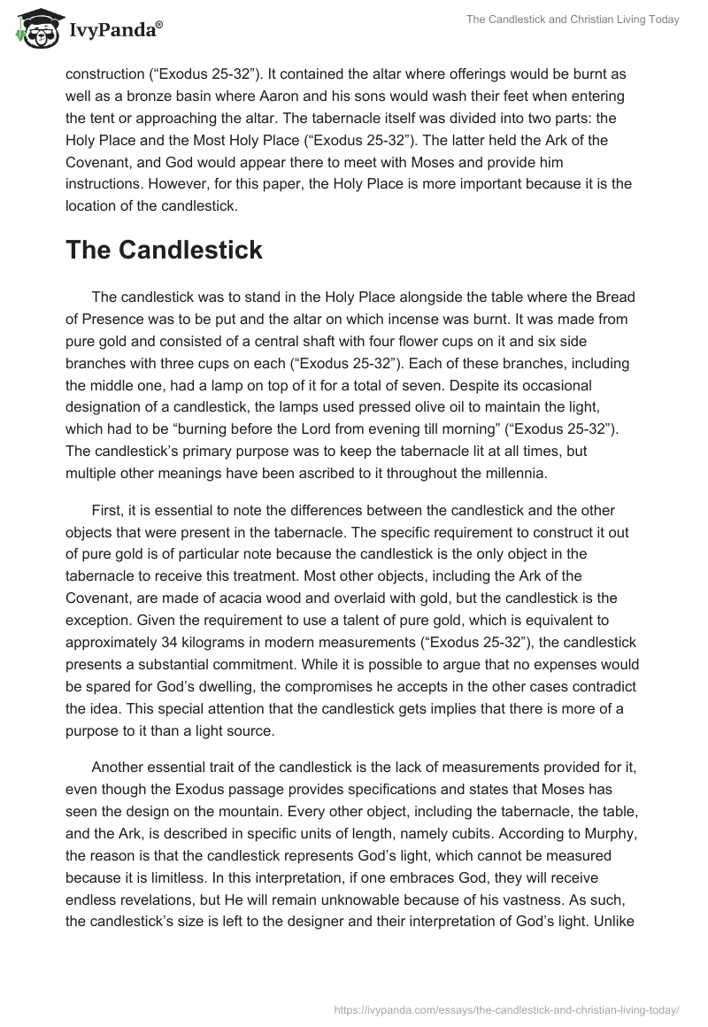 The Candlestick and Christian Living Today. Page 2