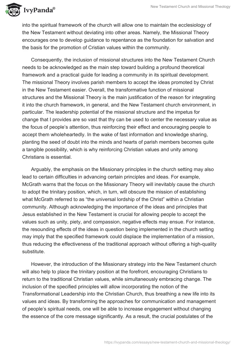 New Testament Church and Missional Theology. Page 2