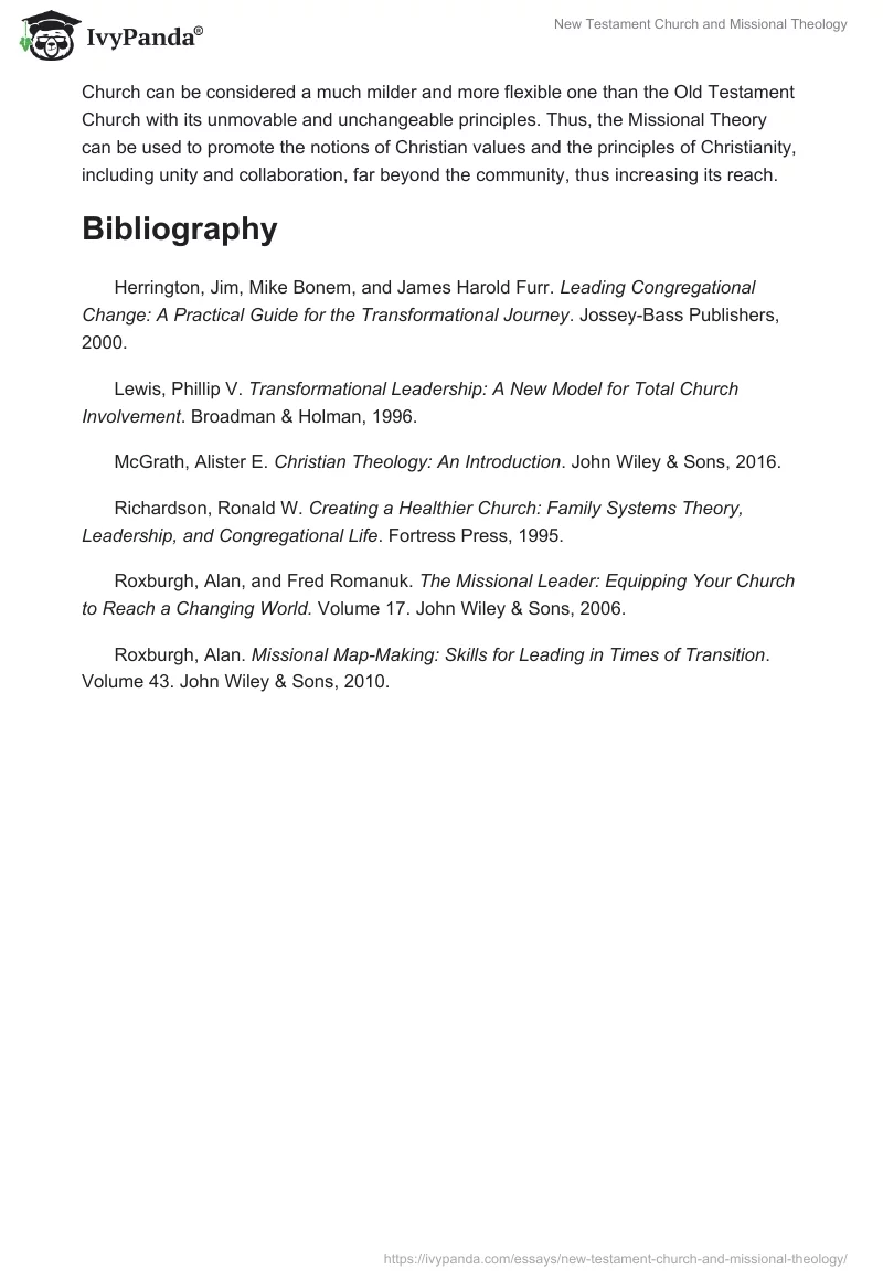 New Testament Church and Missional Theology. Page 4