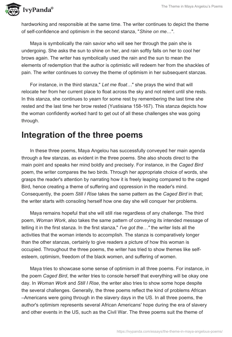 The Theme in Maya Angelou’s Poems. Page 4