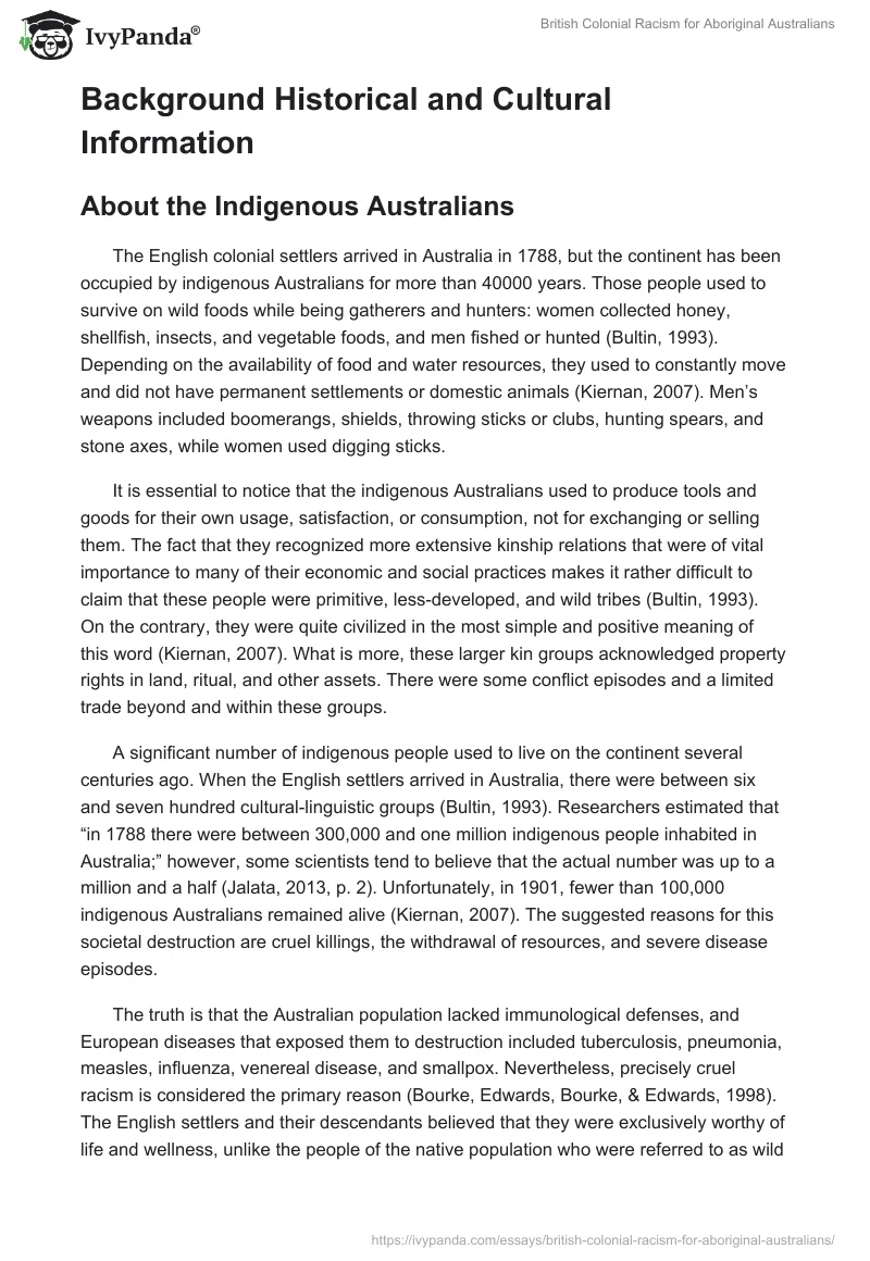 British Colonial Racism for Aboriginal Australians. Page 2