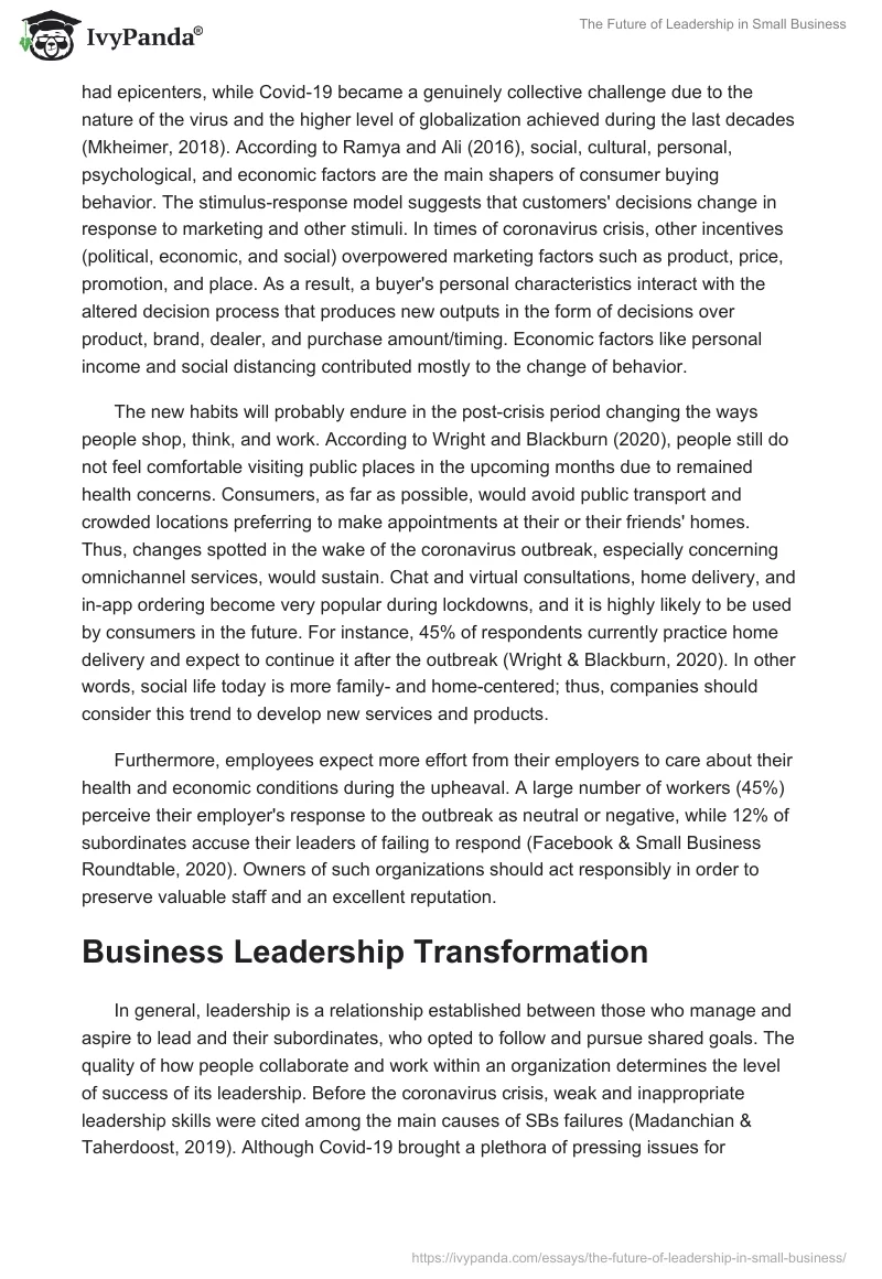 The Future of Leadership in Small Business. Page 4
