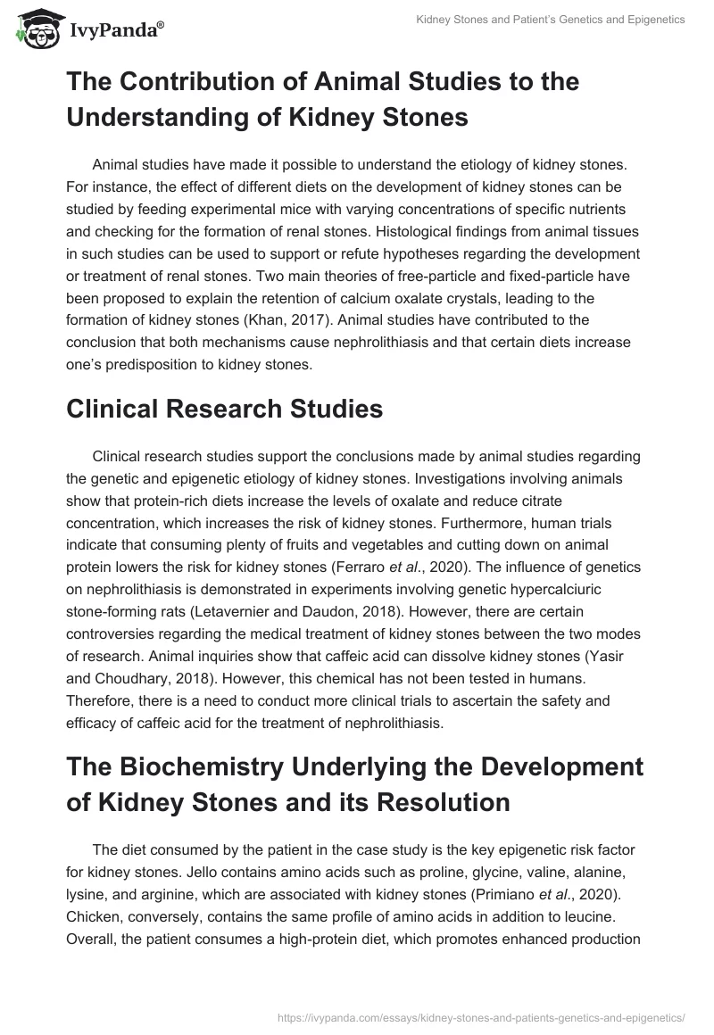 Kidney Stones and Patient’s Genetics and Epigenetics. Page 2