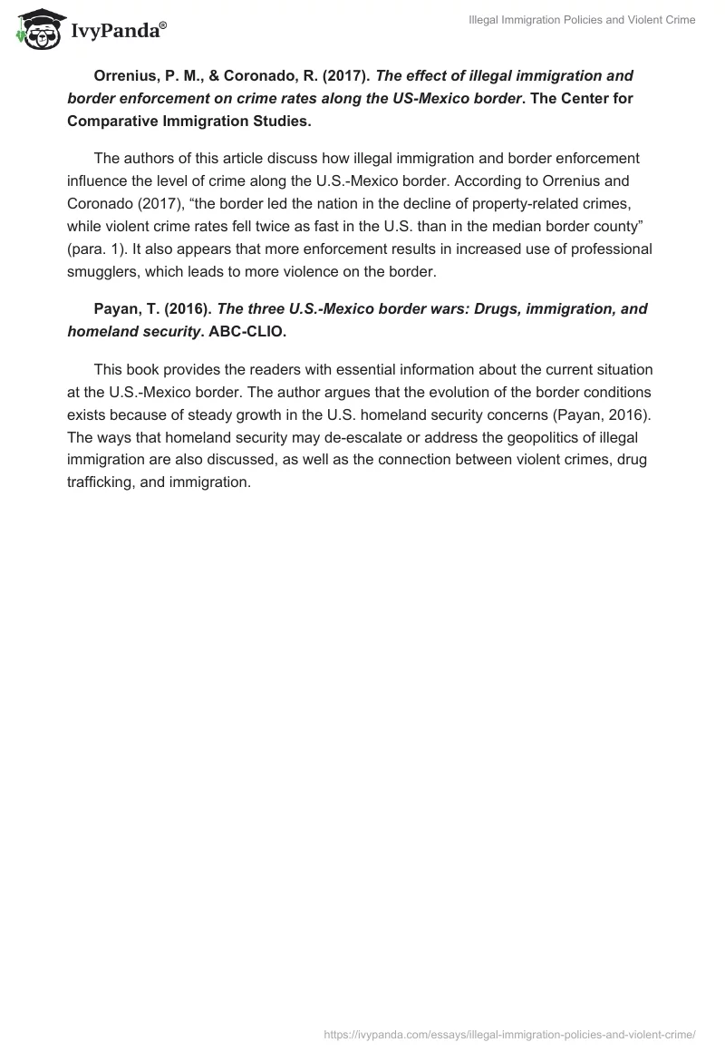 Illegal Immigration Policies and Violent Crime. Page 2