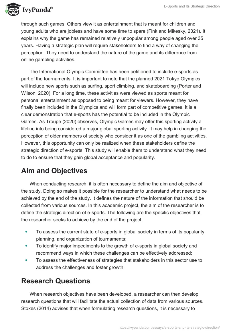 E-Sports and Its Strategic Direction. Page 5