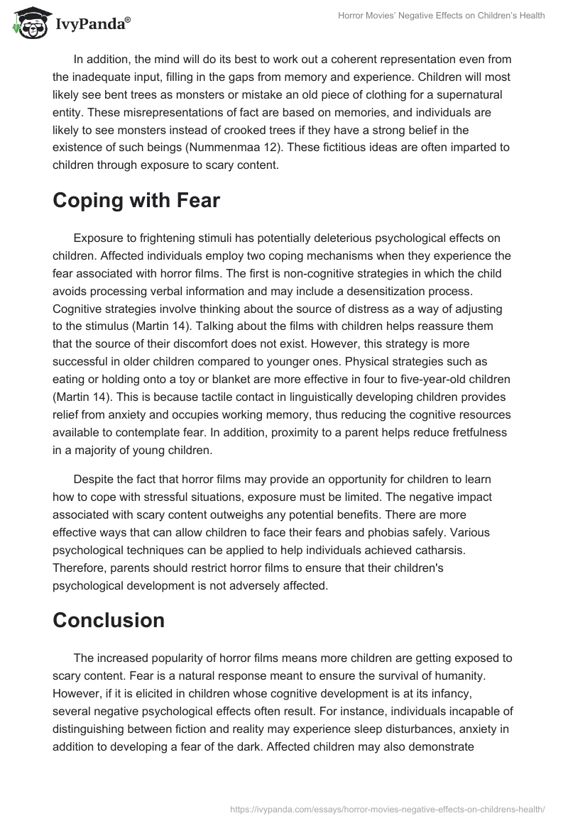 Horror Movies’ Negative Effects on Children’s Health. Page 5