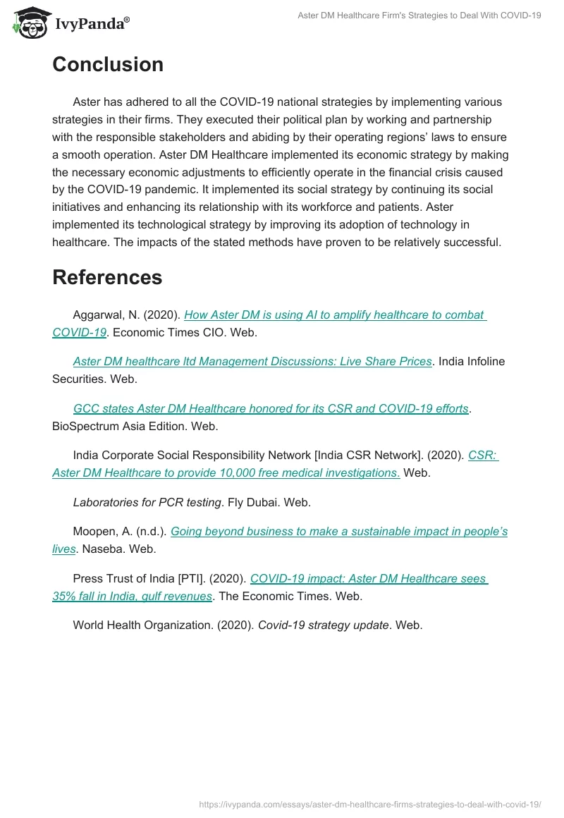 Aster DM Healthcare Firm's Strategies to Deal With COVID-19. Page 5