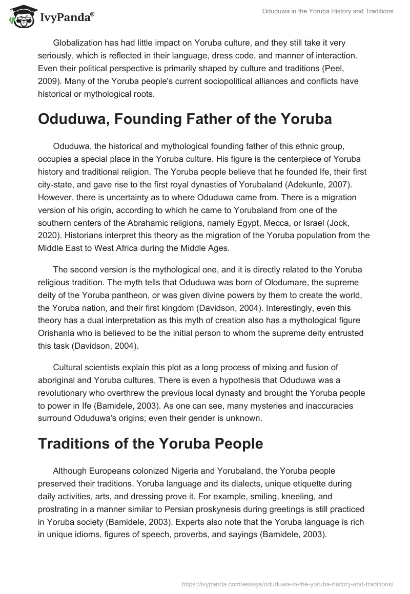 Oduduwa in the Yoruba History and Traditions. Page 2