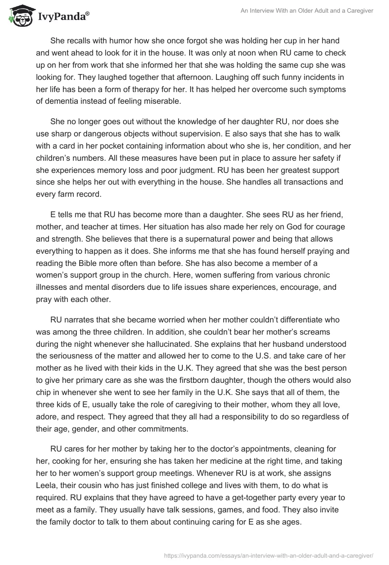 An Interview With an Older Adult and a Caregiver. Page 3