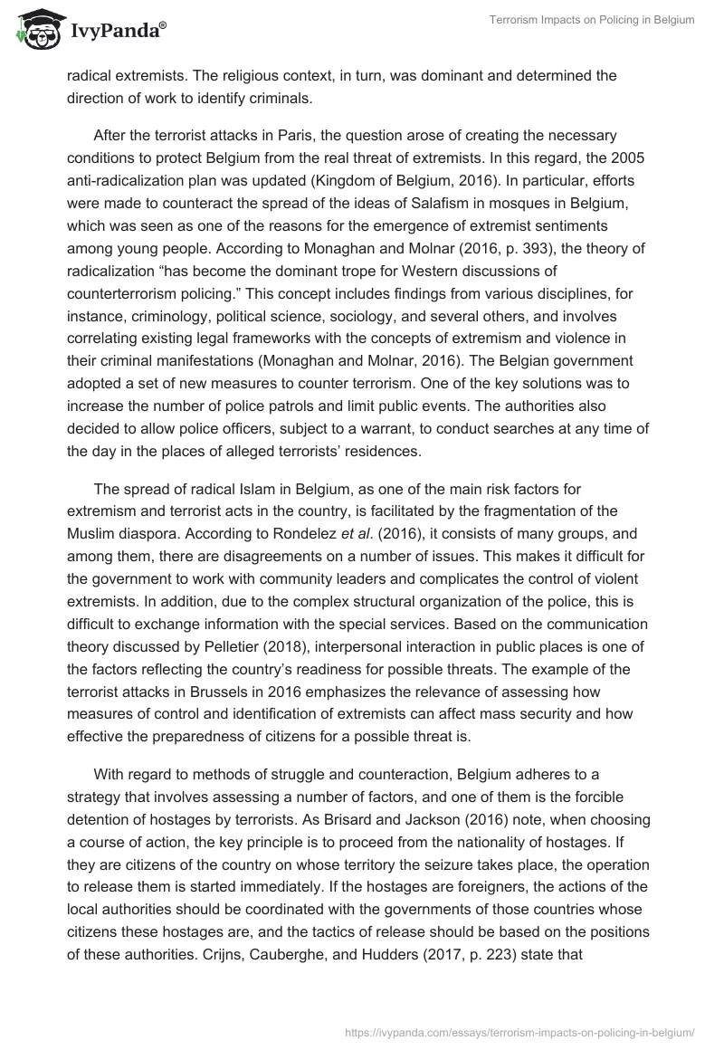 Terrorism Impacts on Policing in Belgium. Page 2