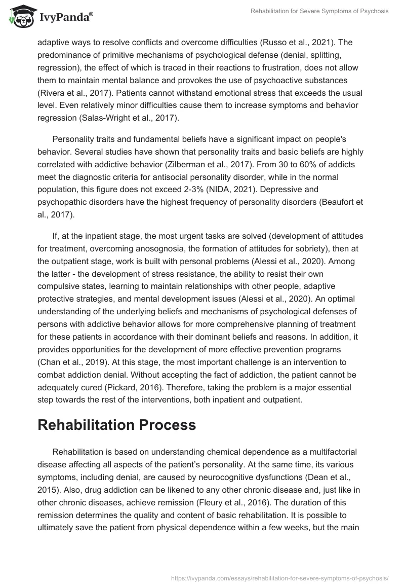 Rehabilitation for Severe Symptoms of Psychosis. Page 2