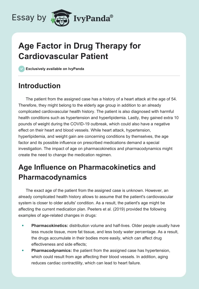 Age Factor in Drug Therapy for Cardiovascular Patient. Page 1