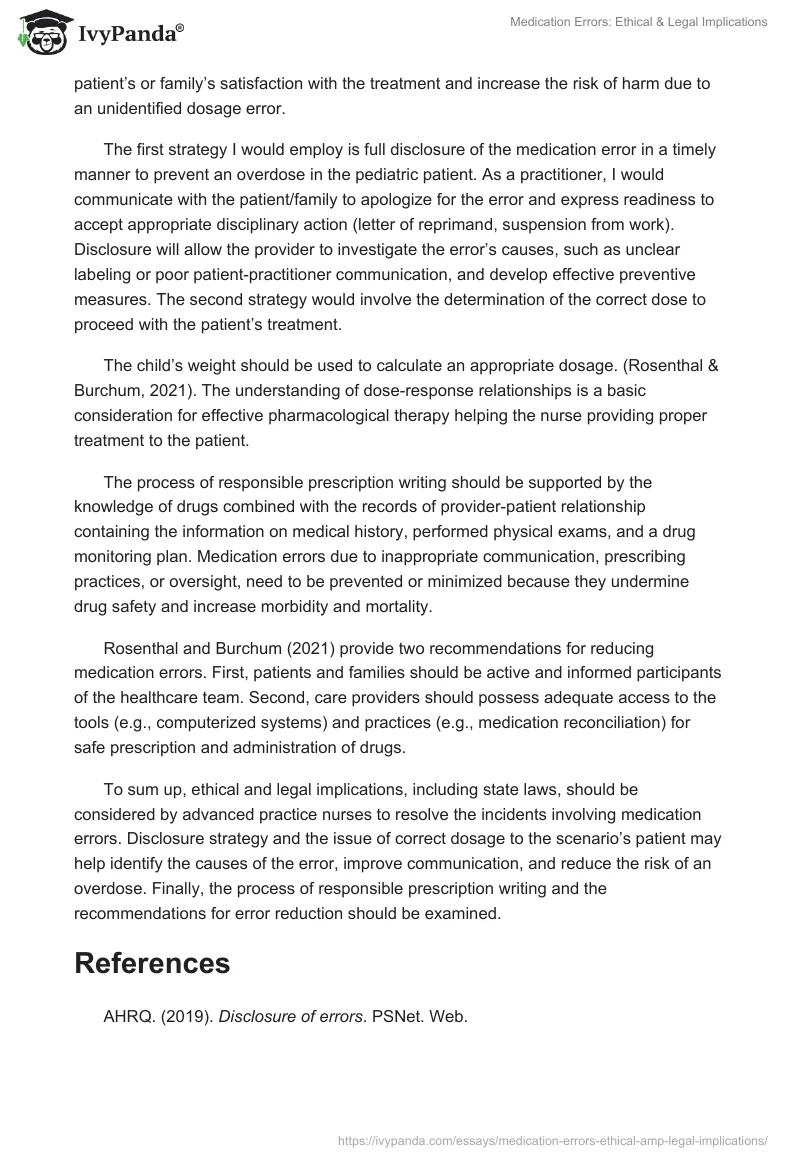 Medication Errors: Ethical & Legal Implications. Page 2