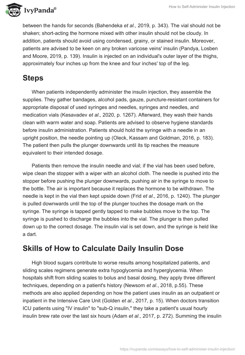 How to Self-Administer Insulin Injection. Page 2