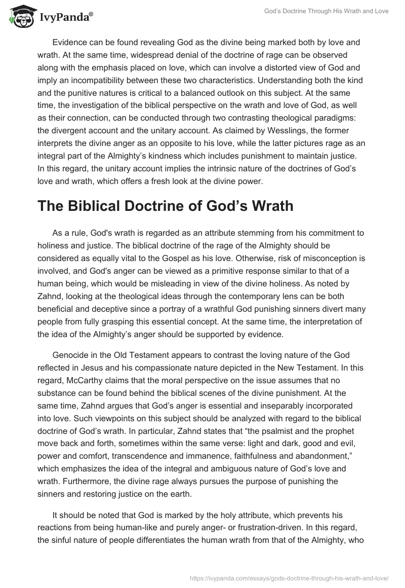 God’s Doctrine Through His Wrath and Love. Page 2