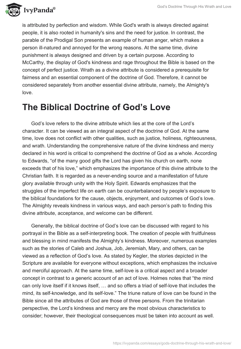 God’s Doctrine Through His Wrath and Love. Page 3