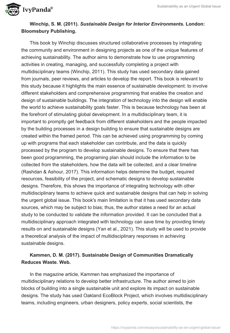 Sustainability as an Urgent Global Issue. Page 2