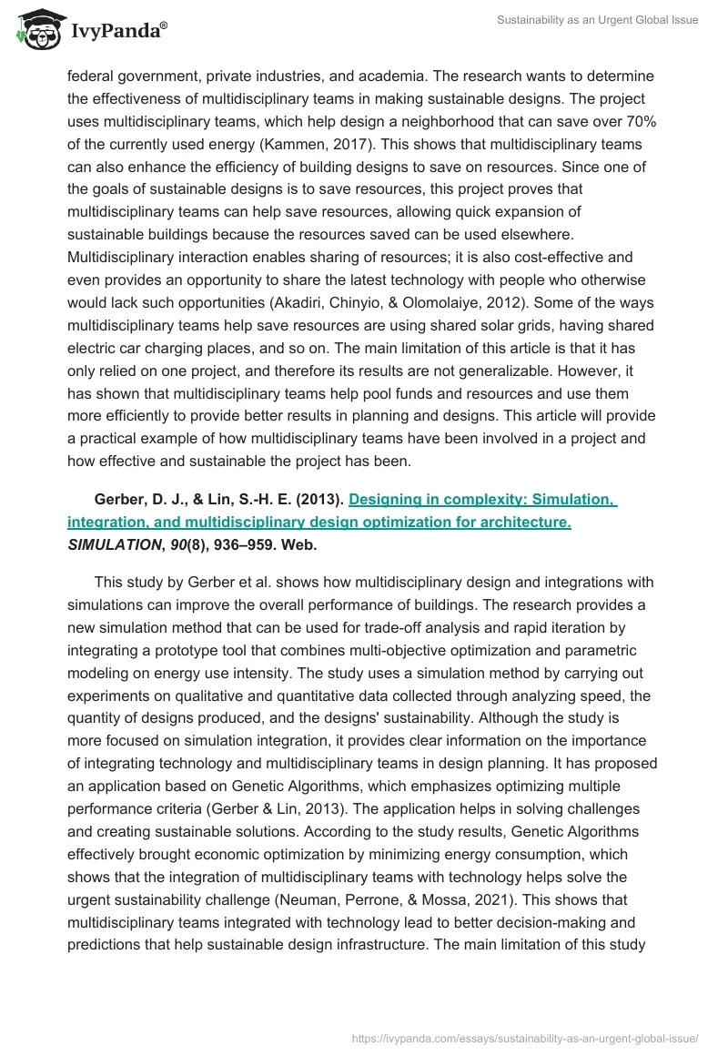 Sustainability as an Urgent Global Issue. Page 3