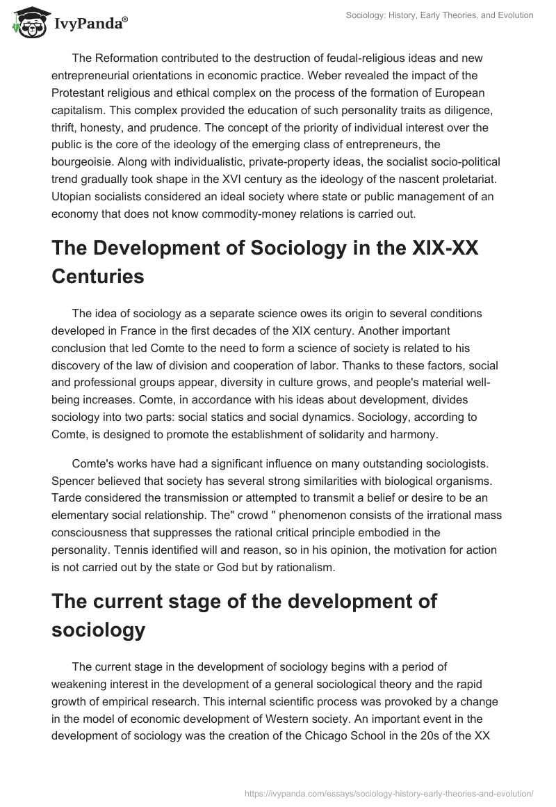 Sociology: History, Early Theories, and Evolution. Page 2