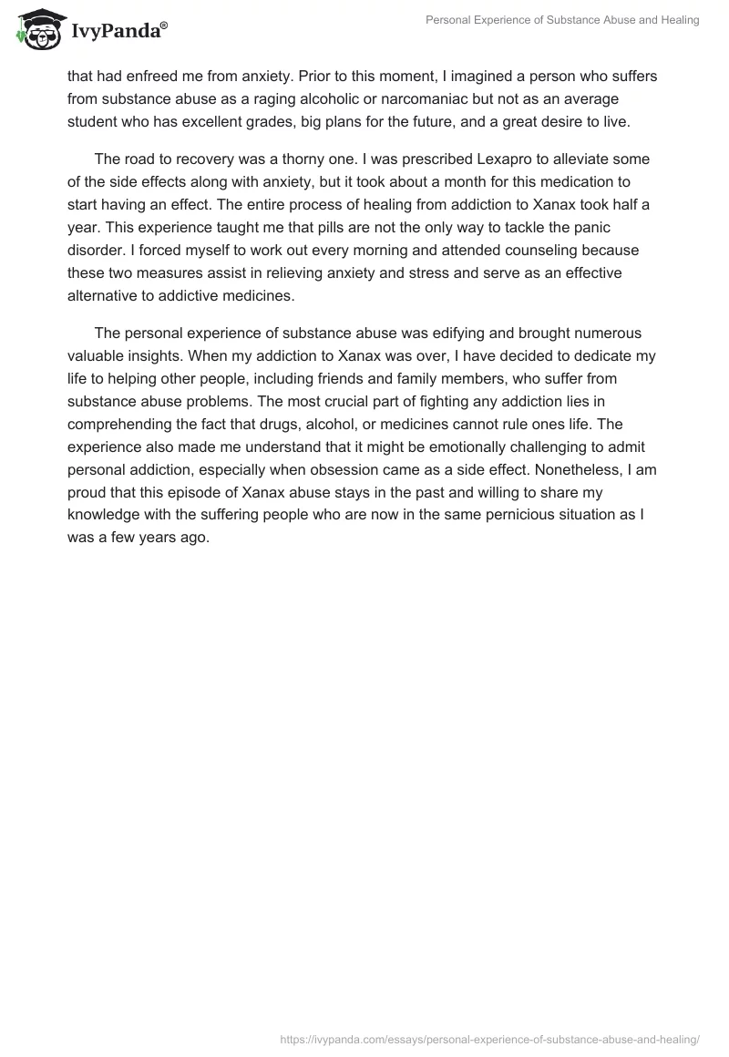 Personal Experience of Substance Abuse and Healing. Page 2