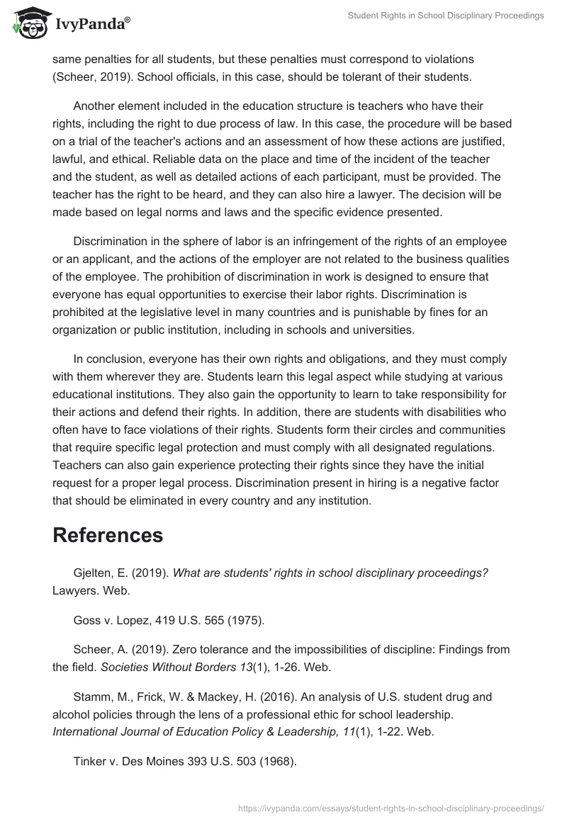 Student Rights in School Disciplinary Proceedings. Page 3