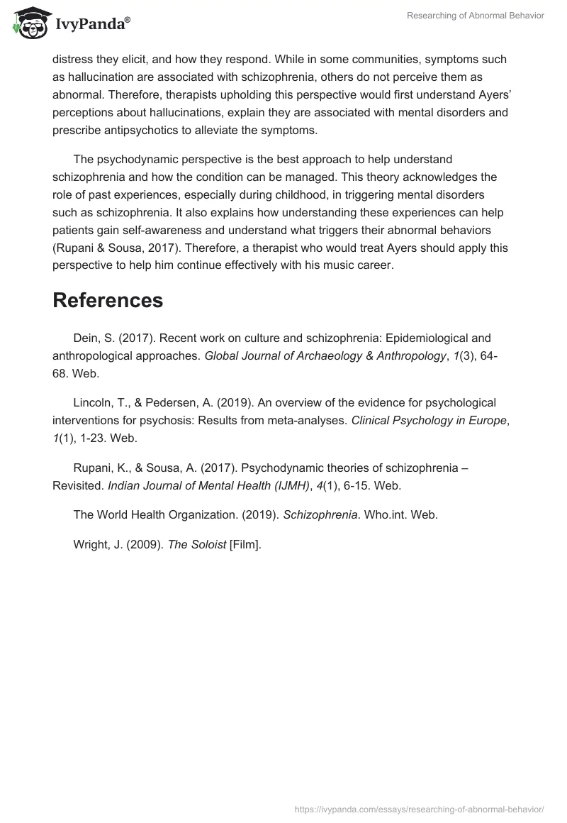 Researching of Abnormal Behavior. Page 4