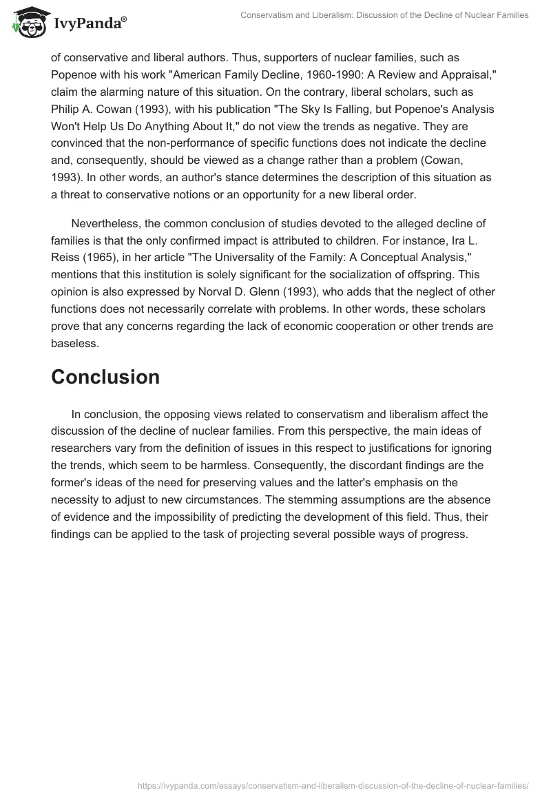 Conservatism and Liberalism: Discussion of the Decline of Nuclear Families. Page 2