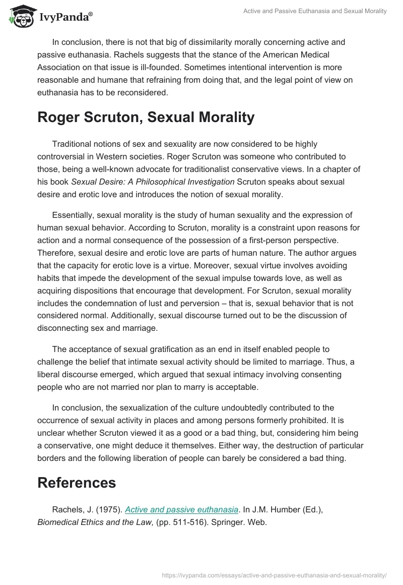 "Active and Passive Euthanasia" and "Sexual Morality". Page 2