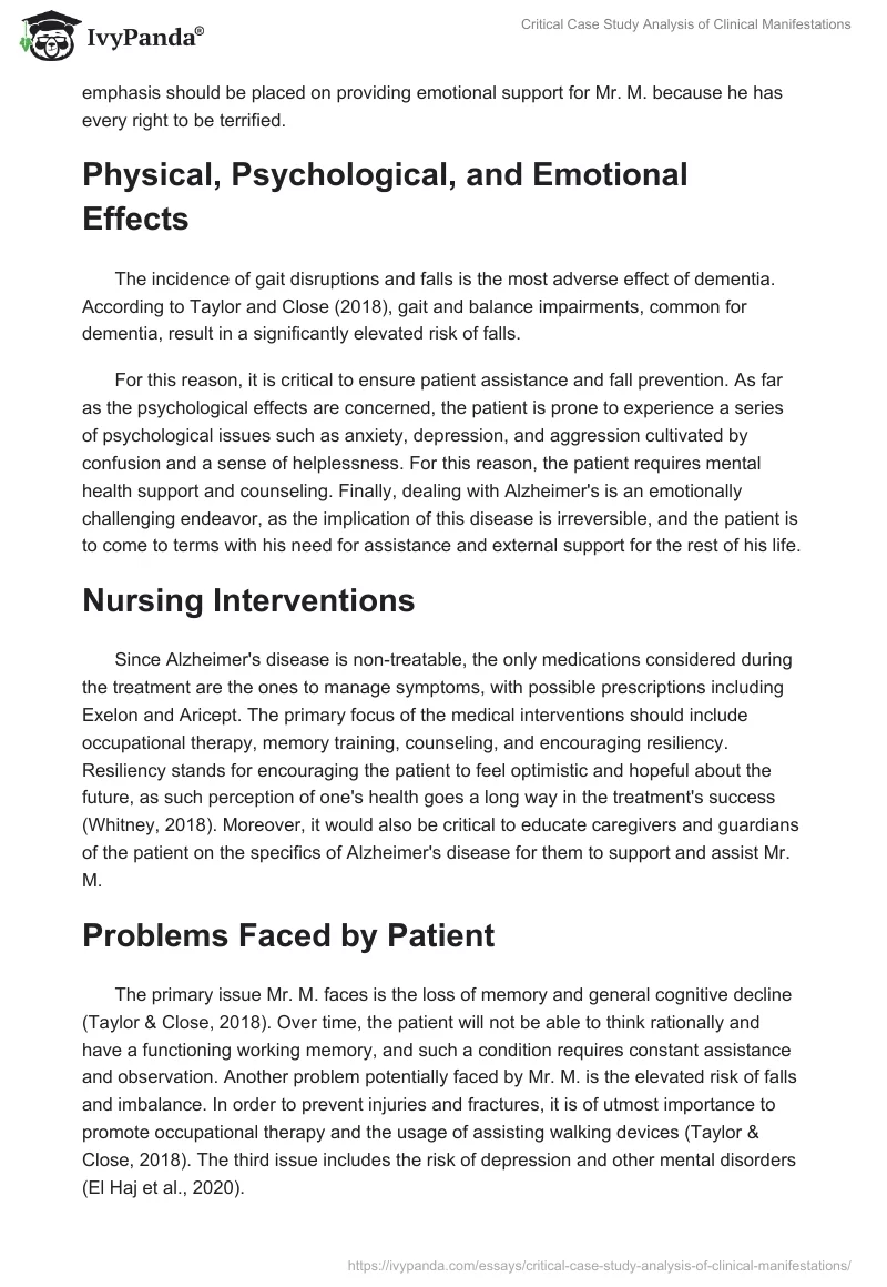 Critical Case Study Analysis of Clinical Manifestations. Page 3