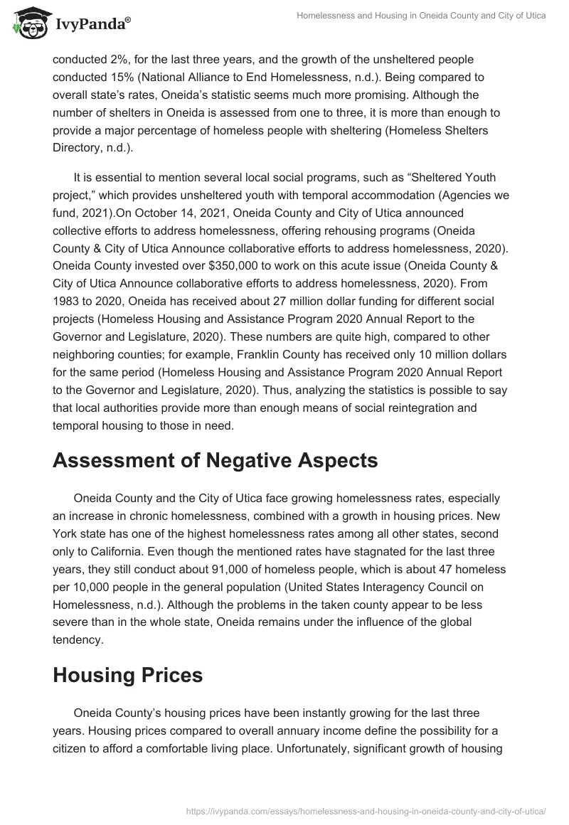 Homelessness and Housing in Oneida County and City of Utica. Page 2