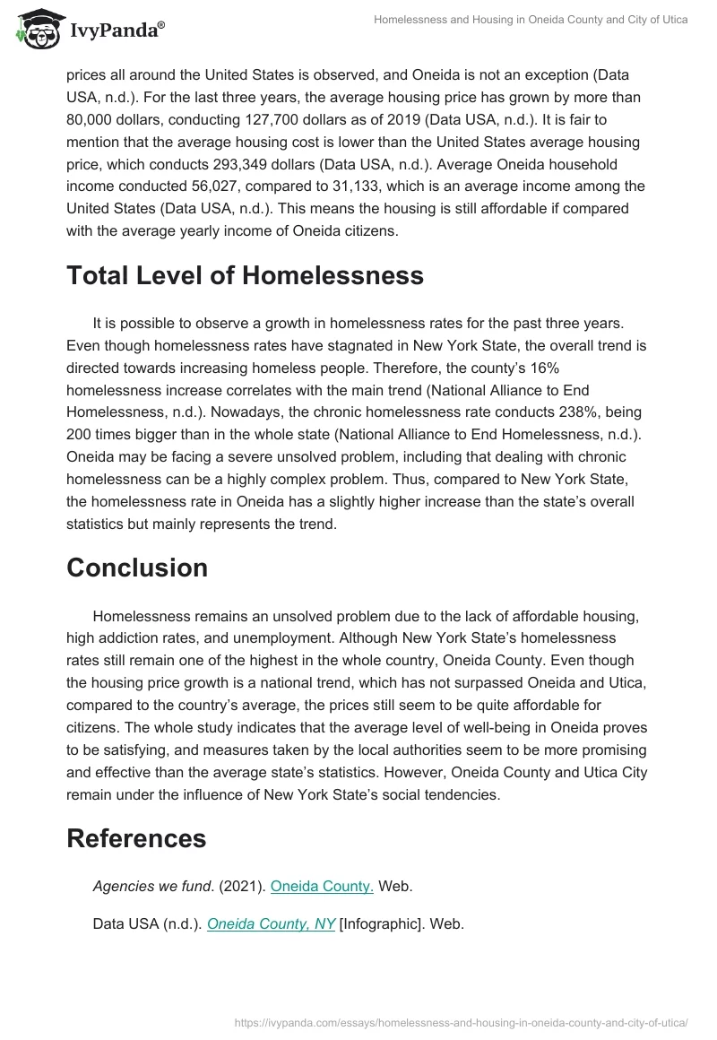 Homelessness and Housing in Oneida County and City of Utica. Page 3