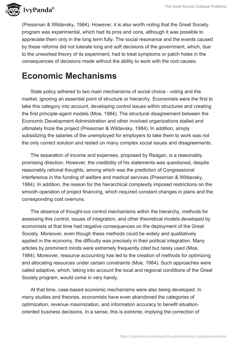 The Great Society Collapse Problems. Page 2
