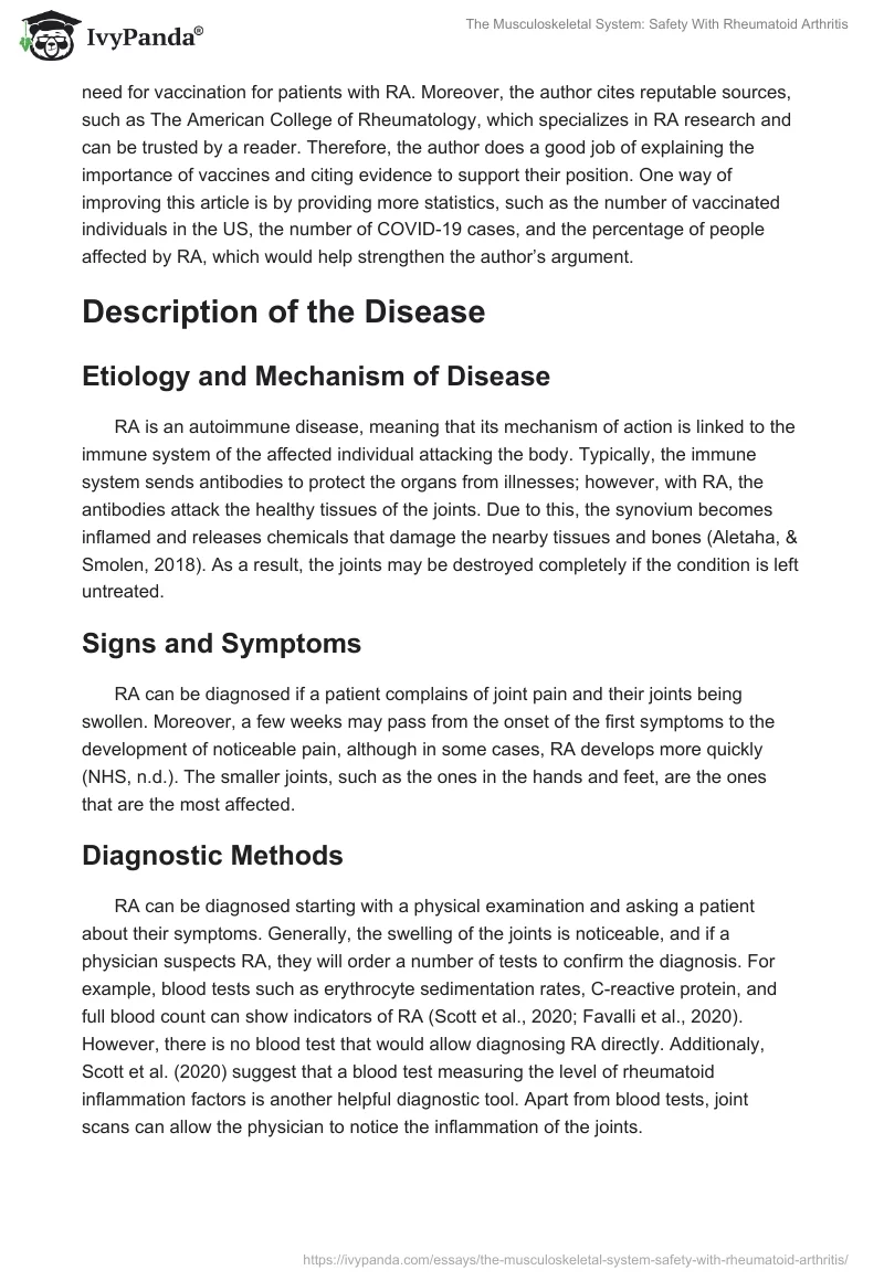 The Musculoskeletal System: Safety With Rheumatoid Arthritis. Page 2