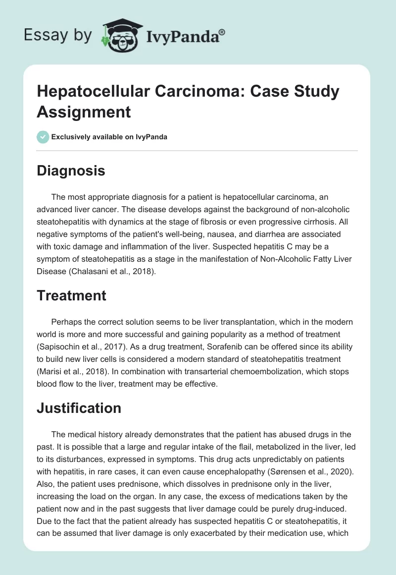 Hepatocellular Carcinoma: Case Study Assignment. Page 1