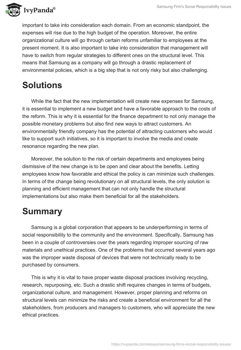 Samsung Firm's Social Responsibility Issues. Page 4